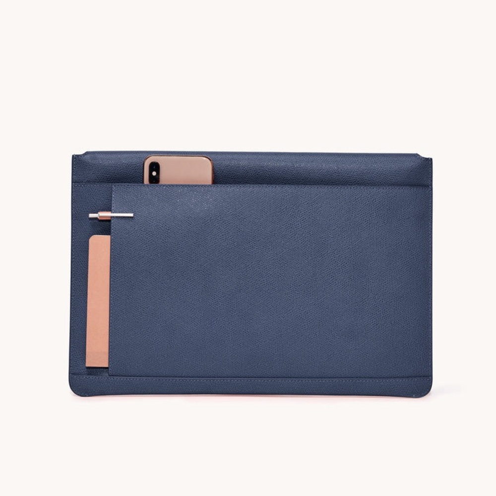 Senreve Blue Leather Clutch or Laptop Sleeve - Picture 4 of 6